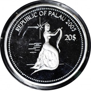Palau 20 dolarów 2005, Życie Morskie, 5 uncji Ag 999 (155.5 g), nakład 150 szt.