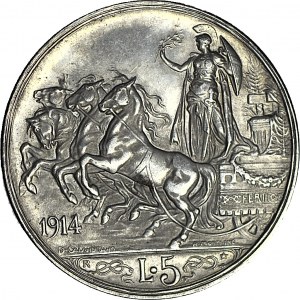 Włochy, 5 lirów 1914, Wiktor Emanuel III, KOPIA