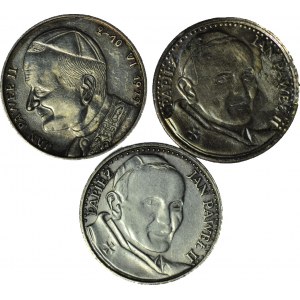 zestaw 3 szt. medale Jan Paweł II, srebro