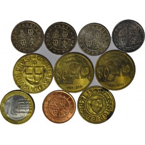 zestaw 10 szt. III RP, żetony i monety prywatne