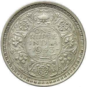 Indie, Jerzy VI, 1 rupia 1943, Bombaj