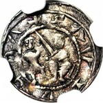 R-, W. II Wygnaniec 1138-1146, Denar Kraków, Książę na tronie, VDILZILAS+ zamiast (VLODIZLAVS+)