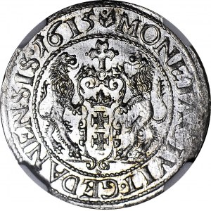 R-, Zygmunt III Waza, Ort 1615, Gdańsk, tarcza gotycka, WYŚMIENITY!!!