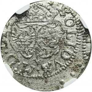 RRR-, Zygmunt III Waza, Szeląg 1617, Wilno, pełna data, tarcze wygięte, R7
