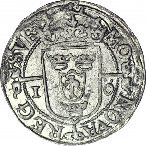 R-, Zygmunt III Waza, 1 öre 1597, Sztokholm, stojący władca, menniczy