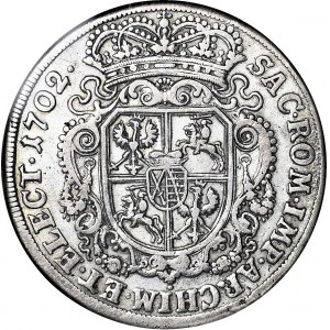 R-, August II Mocny, Talar 1702, Lipsk, Order Dannebroga