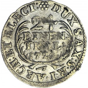 RR-, August II Mocny, 1/24 talara 1729, Drezno, bardzo rzadki, menniczy