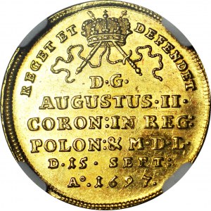 August II Mocny, Dwudukat koronacyjny 1697, Drezno, menniczy