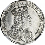 R-, August III Sas, Dwuzłotówka 1753 Lipsk, 8gr zamiast 8GR pisane, bardzo rzadkie i piękne