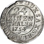 August III Sas, 1/24 thaler 1754 FWóF, Dresden, minted