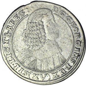 RRR-, Śląsk, Jerzy III Brzeski, 15 krajcarów 1659, Brzeg, najrzadszy rocznik