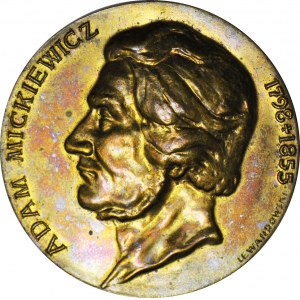 RR-, Medaile, Adam Mickiewicz 1908, jednostranná, MENTIONÁŘ