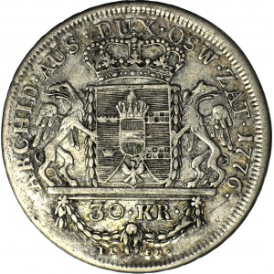 Österreichische Teilung, Herzogtum Oświęcim und Zator, Zwei-Zloty (30 krajcars) 1776, Wien