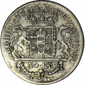 Austrian partition, Duchy of Oświęcim-Zator, Two-zloty (30 krajcars) 1776, Vienna