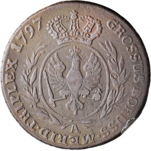 R-, Zabór, Prusy Południowe, Trojak 1797 A, Berlin, rzadszy rocznik, rzadsza mennica