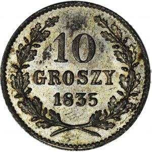 Wolne Miasto Kraków, 10 groszy 1835, WYŚMIENITE