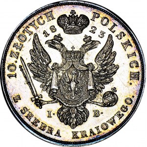 RR-, Królestwo Polskie, Aleksander I, 10 złotych 1823, Warszawa, ex. KAROLKIEWICZ, PROOFLIKE