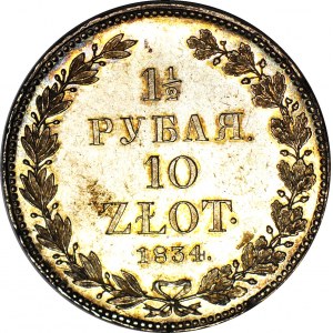 R-, Królestwo Polskie, Mikołaj I, 10 złotych 1834 НГ, PROOFLIKE