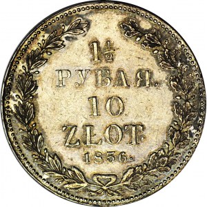 R-, Królestwo Polskie, Mikołaj I, 10 złotych 1836 НГ, piękne