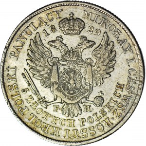 R-, Królestwo Polskie, Aleksander I, 5 złotych 1829 FH