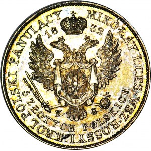 R-, R-, Królestw Polskie, 5 złotych 1832 K-G, PROOFLIKE