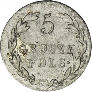 R-, Królestwo Polskie, 5 groszy 1820, b. rzadki rocznik, ładne