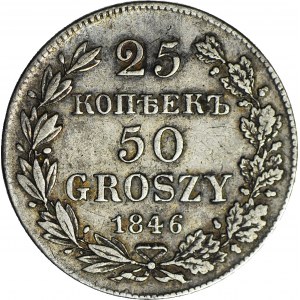 Zabór Rosyjski, 50 groszy = 25 kopiejek, 1846, Warszawa