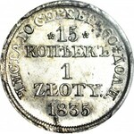 Zabór Rosyjski, 1 złoty = 15 kopiejek 1835, Warszawa, GABINETOWE