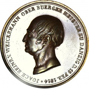 RR-, Medal 1839, Joachim Heinrich von Weickhmann, sygn. Brandt F., GDAŃSK, lustrzany