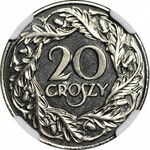 20 groszy 1923, PRÓBA, LUSTRZANE
