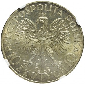 10 złotych 1933, Głowa, mennicze