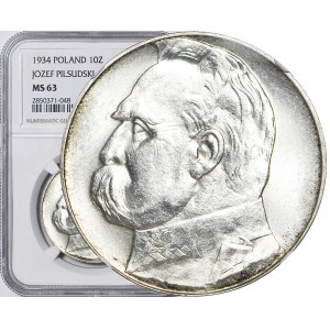 10 złotych 1934, Piłsudski, orzeł URZĘDOWY, mennicze
