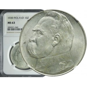 10 złotych 1939, Piłsudski, piękne