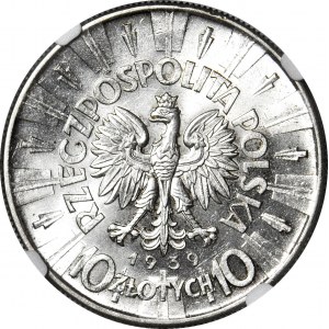 10 złotych 1939, Piłsudski, menniczy