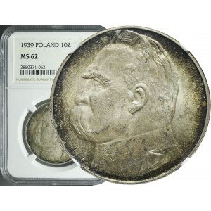 10 złotych 1939, Piłsudski, piękne