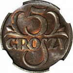 5 groszy 1937, mennicze, kolor BN