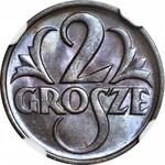 2 grosze 1925, mennicze, kolor BN