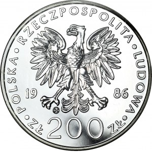 200 złotych 1986, Valcambi, Jan Paweł II, stempel zwykły