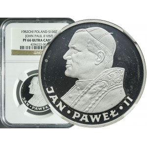 100 złotych 1982 Jan Paweł II, lustrzany