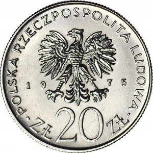 20 złotych 1975, PRÓBA, nikiel, Międzynarodowy Rok Kobiet, głowa