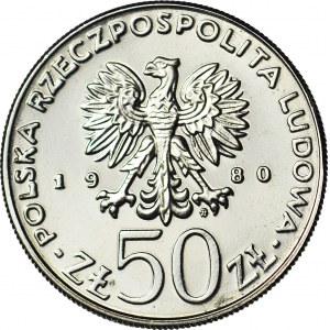 50 złotych 1980, PRÓBA nikiel, Chrobry - typ nie wprowadzony