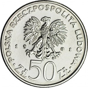 50 złotych 1981, PRÓBA nikiel, Światowy Dzień Żywności - FAO