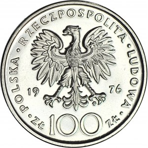 100 złotych 1976, PRÓBA nikiel, Kazimierz Pułaski, profil
