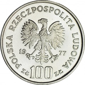 100 złotych 1977, PRÓBA, nikiel, Żubr