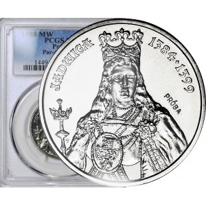 100 złotych 1988, PRÓBA, nikiel, królowa Jadwiga