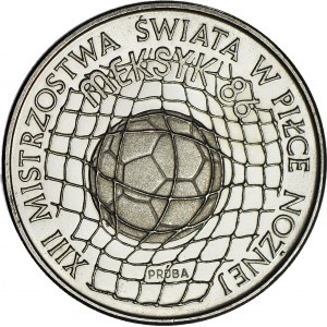 500 złotych 1986, PRÓBA, nikiel, MŚ w Piłce Nożnej - Meksyk