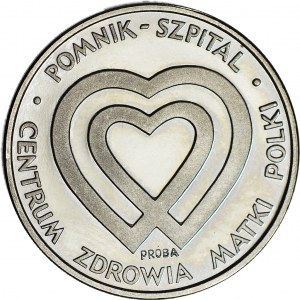 1000 złotych 1985, PRÓBA, nikiel, Pomnik-Szpital Centrum Zdrowia Matki Polki