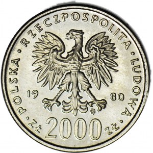 2000 złotych 1980, PRÓBA, nikiel, Lake Placid