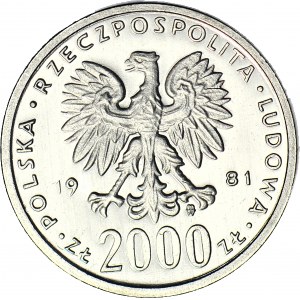 2000 złotych 1981, PRÓBA, nikiel, Władysław Herman