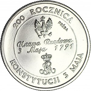 10000 złotych 1991, PRÓBA, nikiel, 200 lat Konstytucji 3 maja